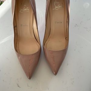 CHRISTIAN LOUBOUTIN 100MM TAN HEELS